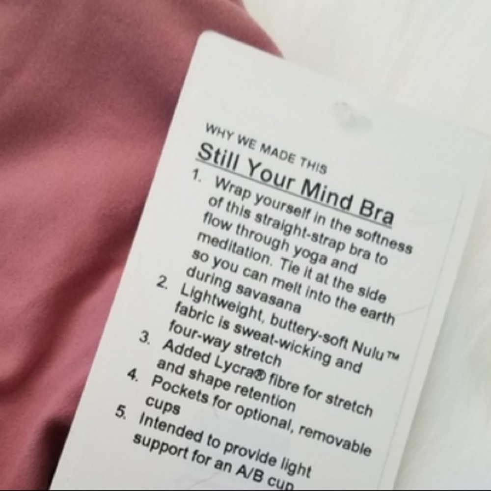 Lululemon still Your mind bra quicksand pink 10 - Picture 7 of 7